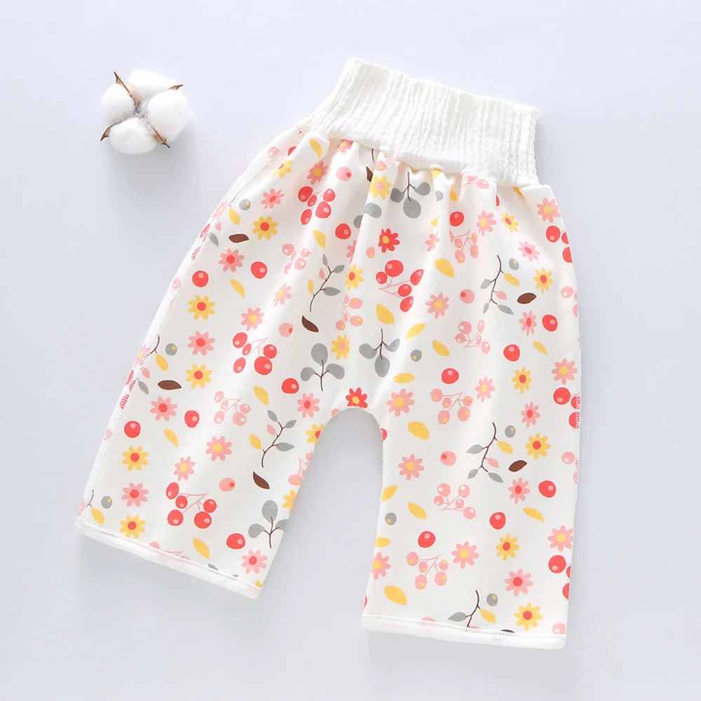 Kids Sleeping Bed Cotton Waterproof Wave Cherry Nappy Shorts Infant Training Pants
