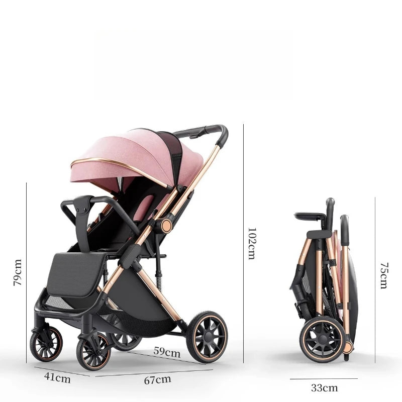 2025 New Baby Stroller Can Sit or Lie Down, Light and Foldable High-view