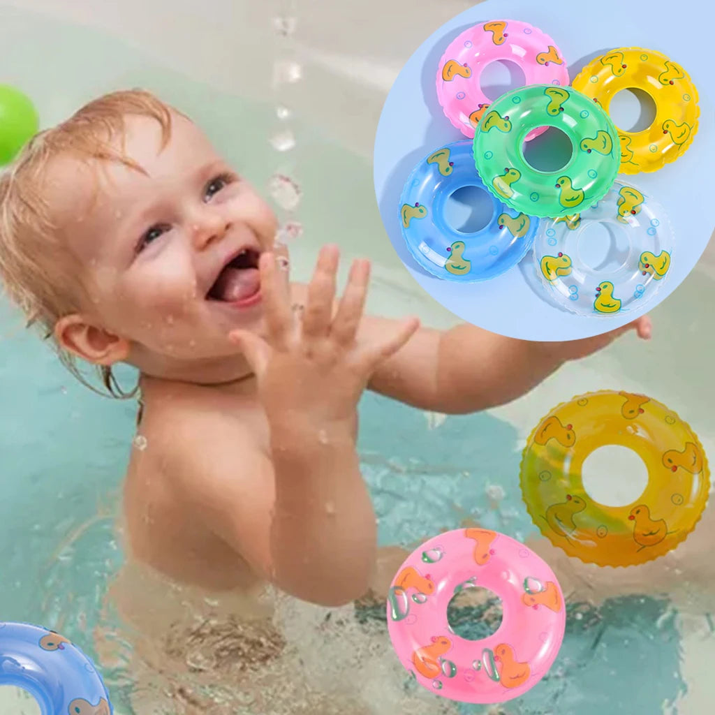 Kids Mini Swim Ring Summer Fun Swimming Pool Float Ring Toys for Rubber Ducks Dolls Floating Bath Toy