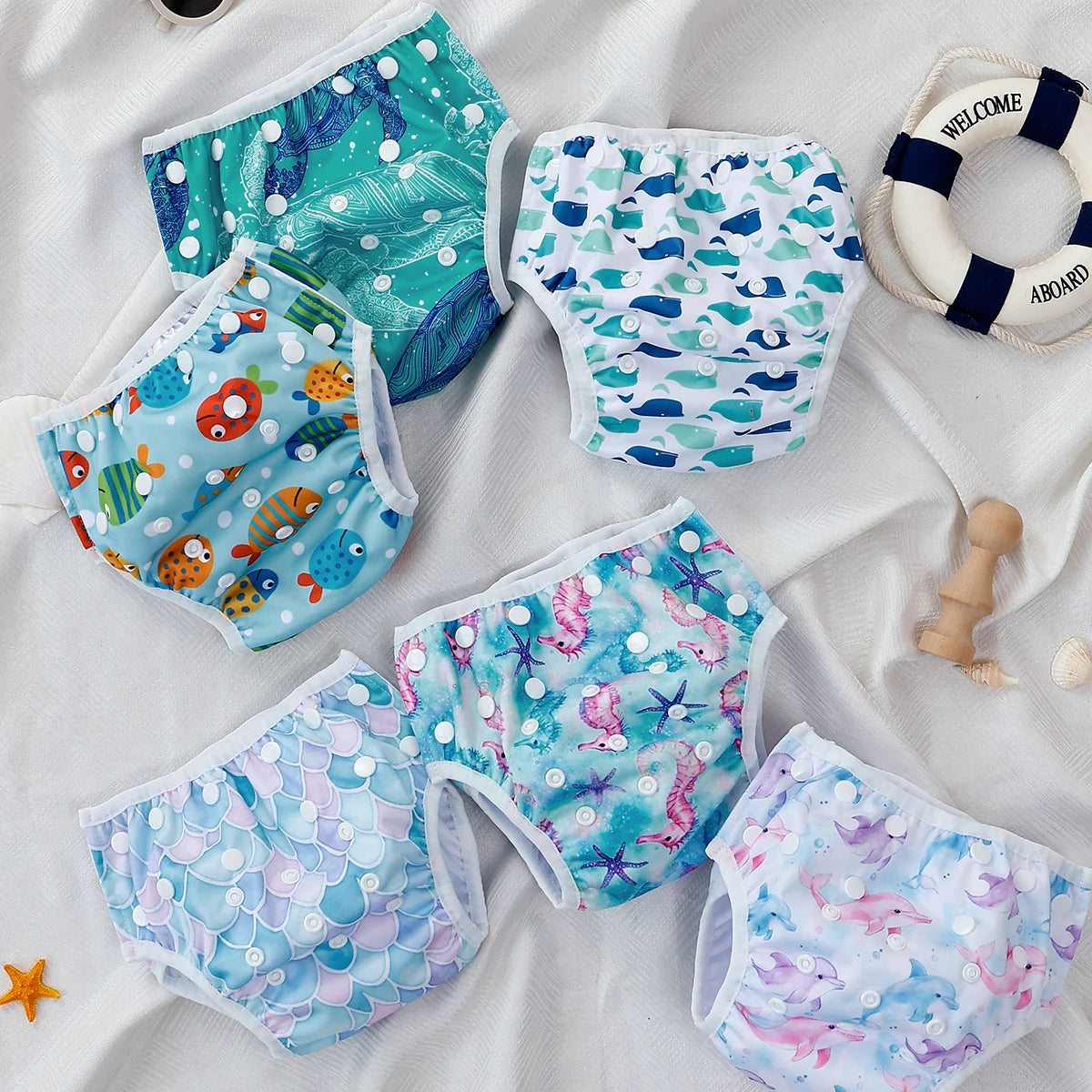 1pc Baby Swim Diapers Reuseable Washable & Adjustable for Swimming Lesson