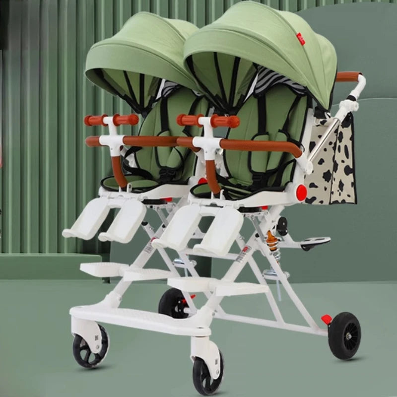 ‌Side-by-Side Twin Baby Jogger Stroller,Dual Reclining Seats Pushchair