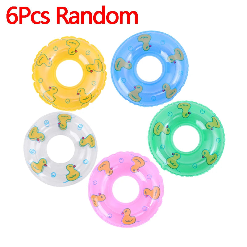 Kids Mini Swim Ring Summer Fun Swimming Pool Float Ring Toys for Rubber Ducks Dolls Floating Bath Toy