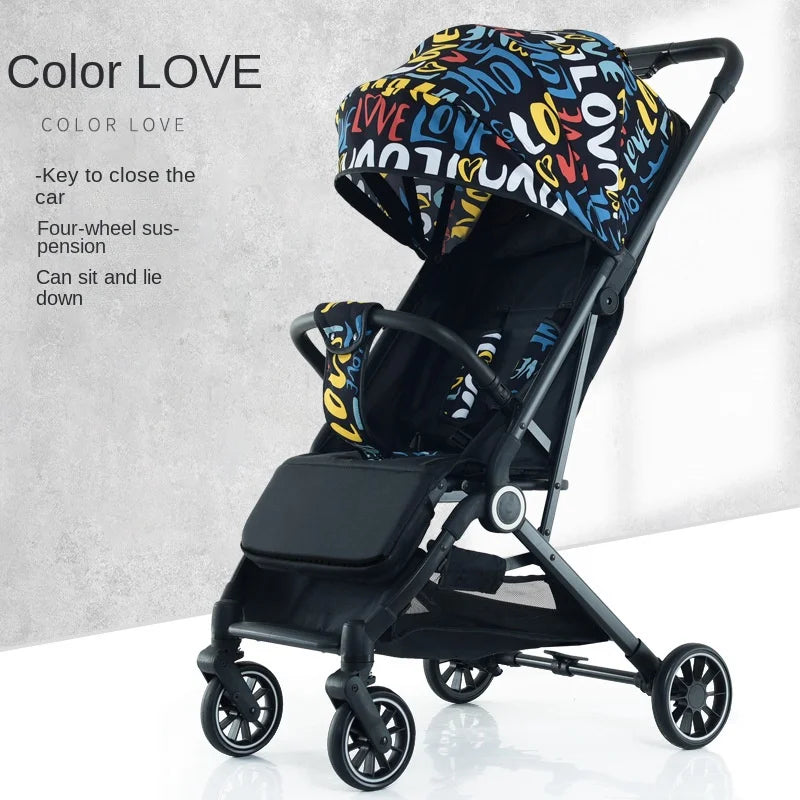 Two-way Baby Stroller can Sit or Lie Down Newborn Baby Stroller Simple Folding