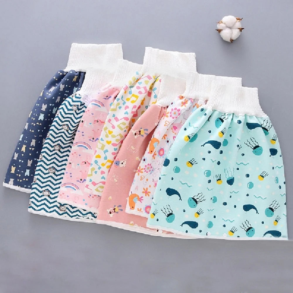 Kids Sleeping Bed Cotton Waterproof Wave Cherry Nappy Shorts Infant Training Pants