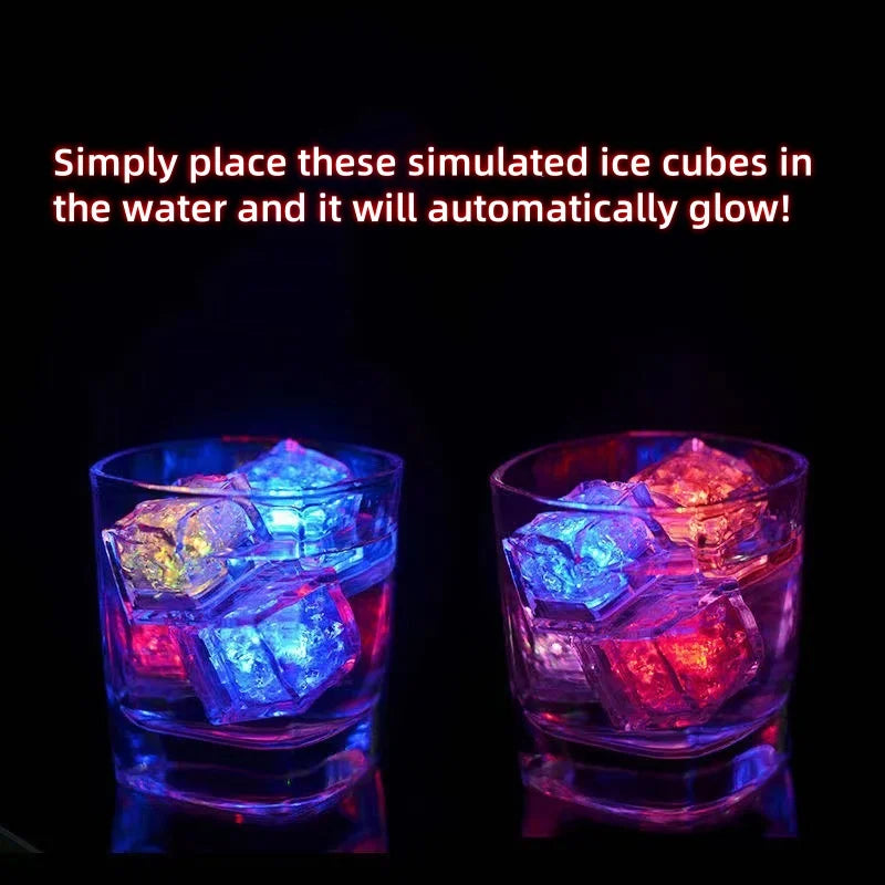 6/12PCS Baby Bath Bathtub LED Light Up Toys Colorful Waterproof Glowing Ice Cube for Bathtub Swimming