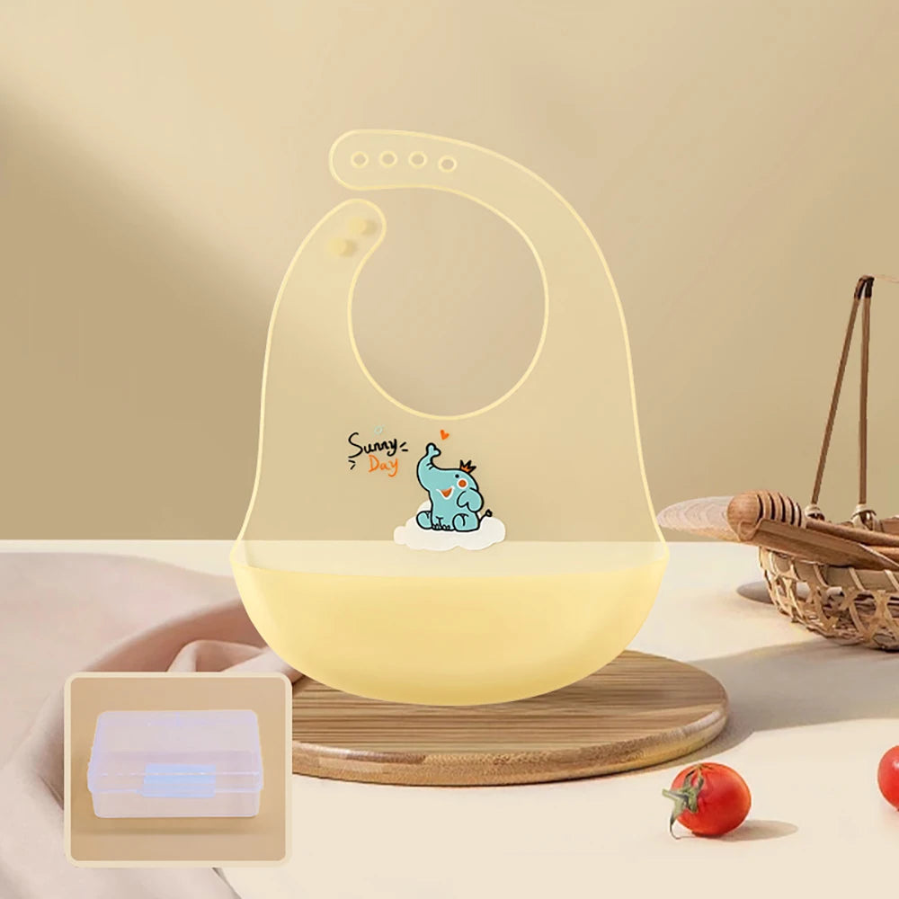 Baby Silicone Bib For Summer Waterproof Feeding Bib For Children Lightweight