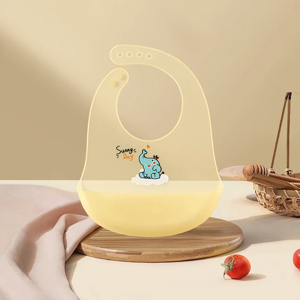 Baby Silicone Bib For Summer Waterproof Feeding Bib For Children Lightweight