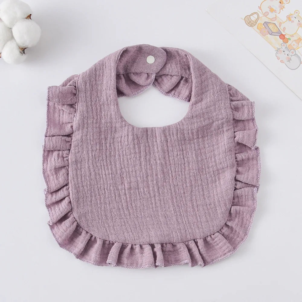 6 Pack Newborn Muslin Cotton Ruffles Bibs Baby Girls Soft Bandana Drooling Teething