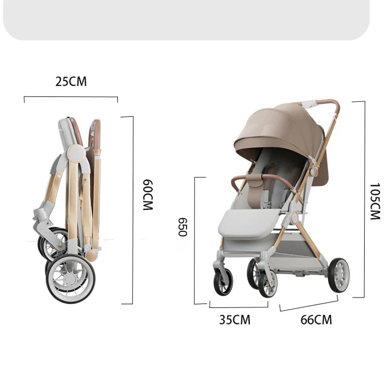Two-way Baby Stroller can Sit or Lie Down Newborn Baby Stroller Simple Folding