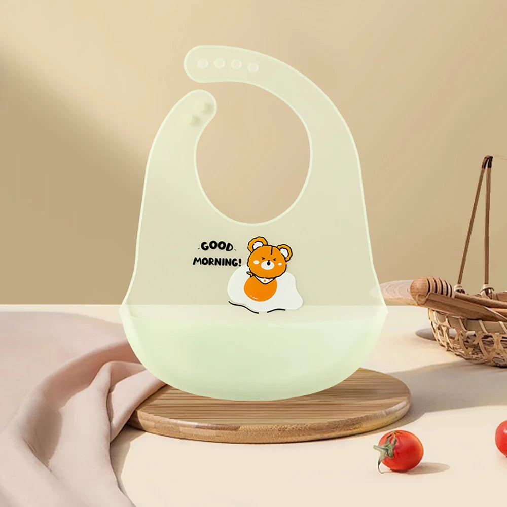 Baby Silicone Bib For Summer Waterproof Feeding Bib For Children Lightweight