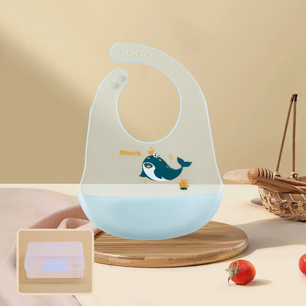 Baby Silicone Bib For Summer Waterproof Feeding Bib For Children Lightweight