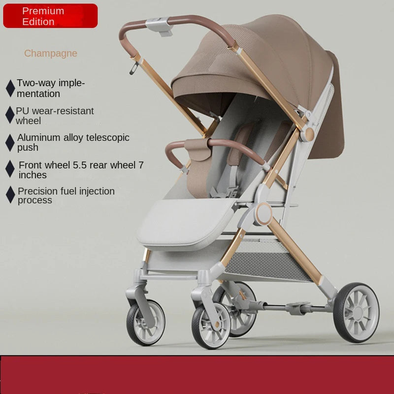 Two-way Baby Stroller can Sit or Lie Down Newborn Baby Stroller Simple Folding