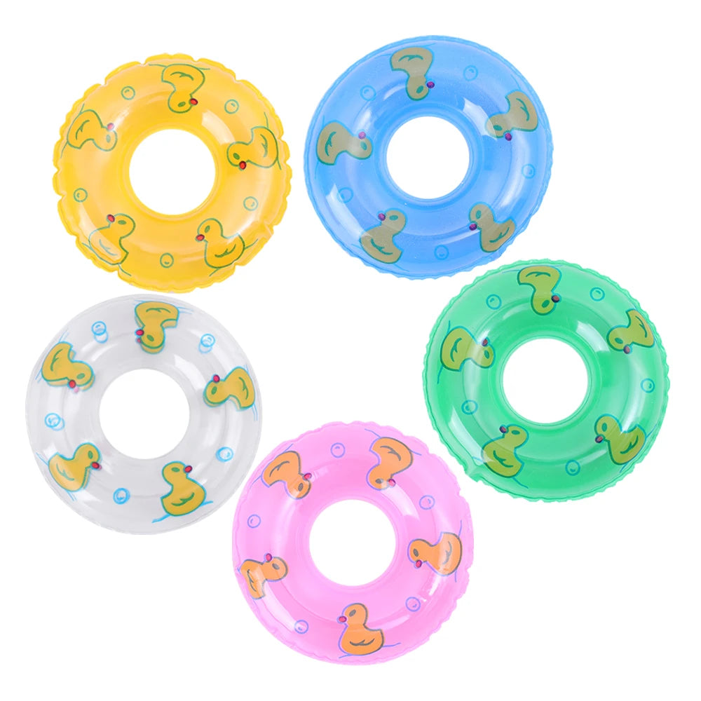Kids Mini Swim Ring Summer Fun Swimming Pool Float Ring Toys for Rubber Ducks Dolls Floating Bath Toy