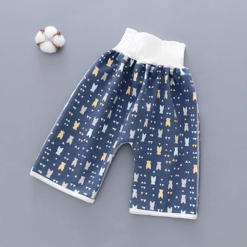Kids Sleeping Bed Cotton Waterproof Wave Cherry Nappy Shorts Infant Training Pants