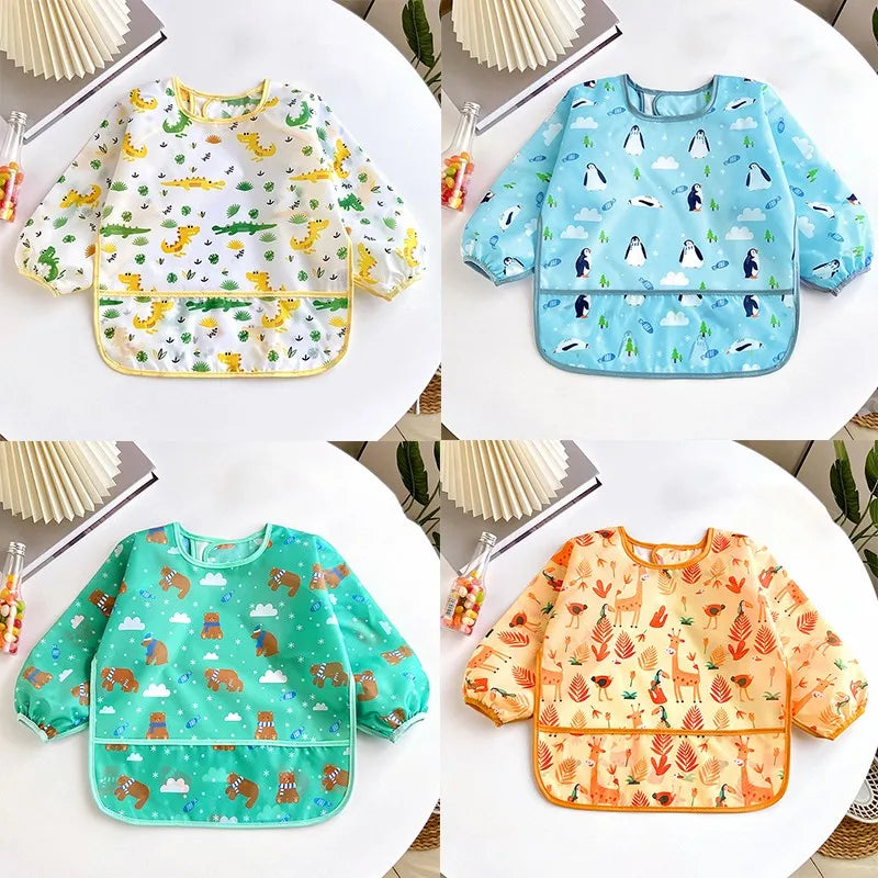 Baby Bibs Cute Colorful Cartoon Waterproof Bib Infant Eating Children Drawing