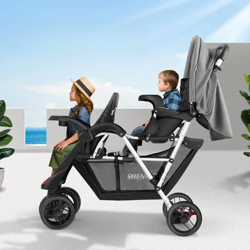 Lightweight Twin Baby Stroller The Baby Stroller Can Sit or Lie Down Collapsible