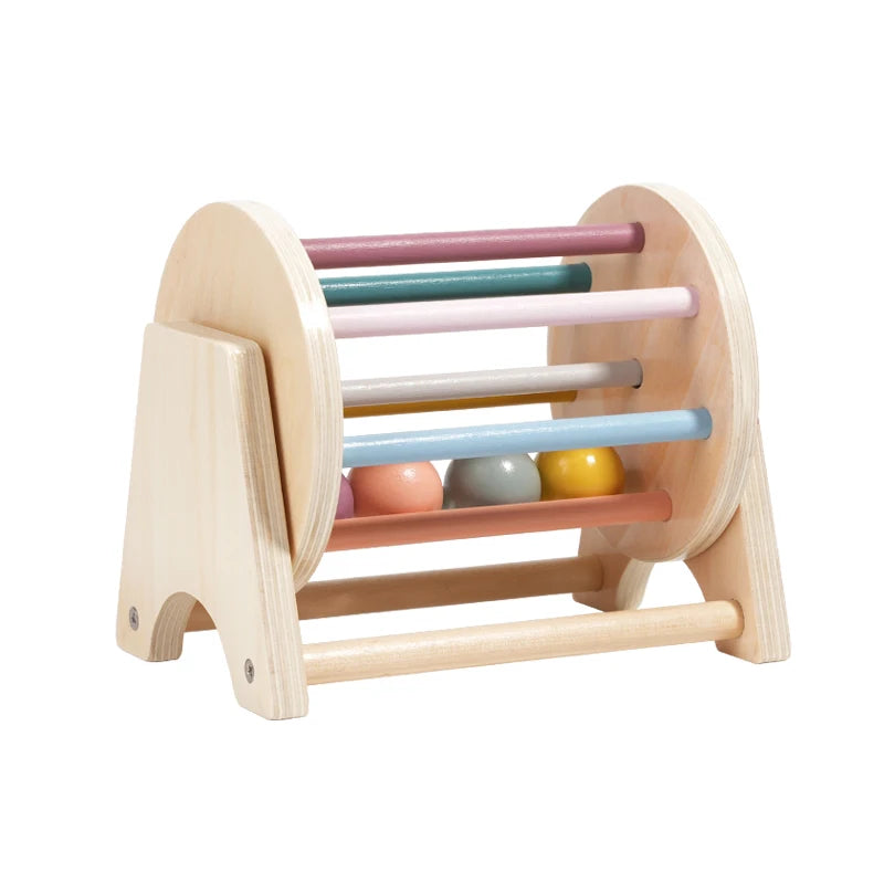 Montessori Infant Wooden Toys Coin Ball Busy Drum Baby Teaching Aid Gifts Color Shape Cognition Match