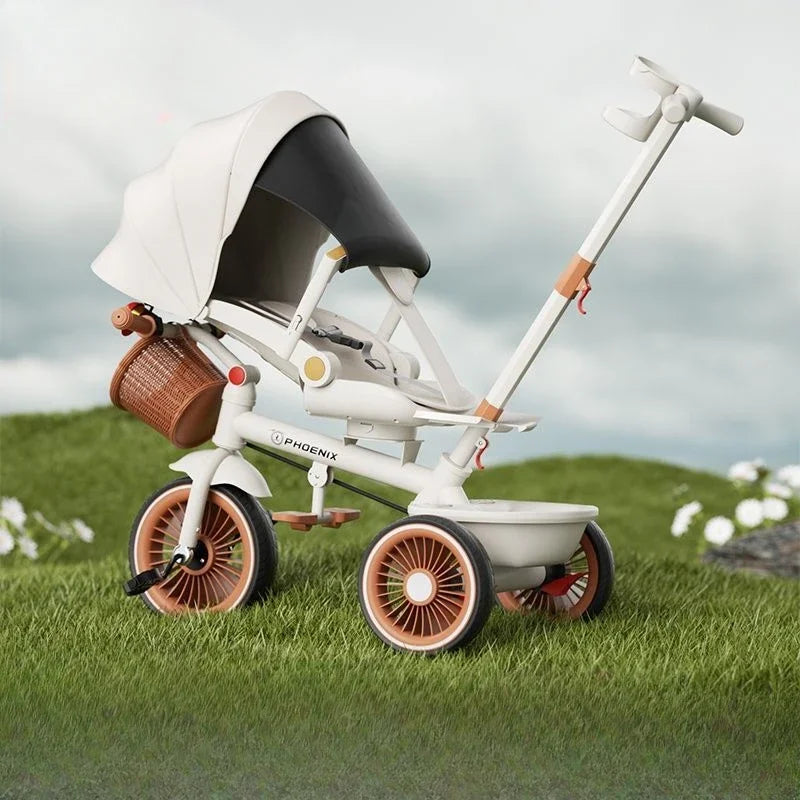 Hand-pushed children's tricycle three-wheeled baby stroller Lightweight