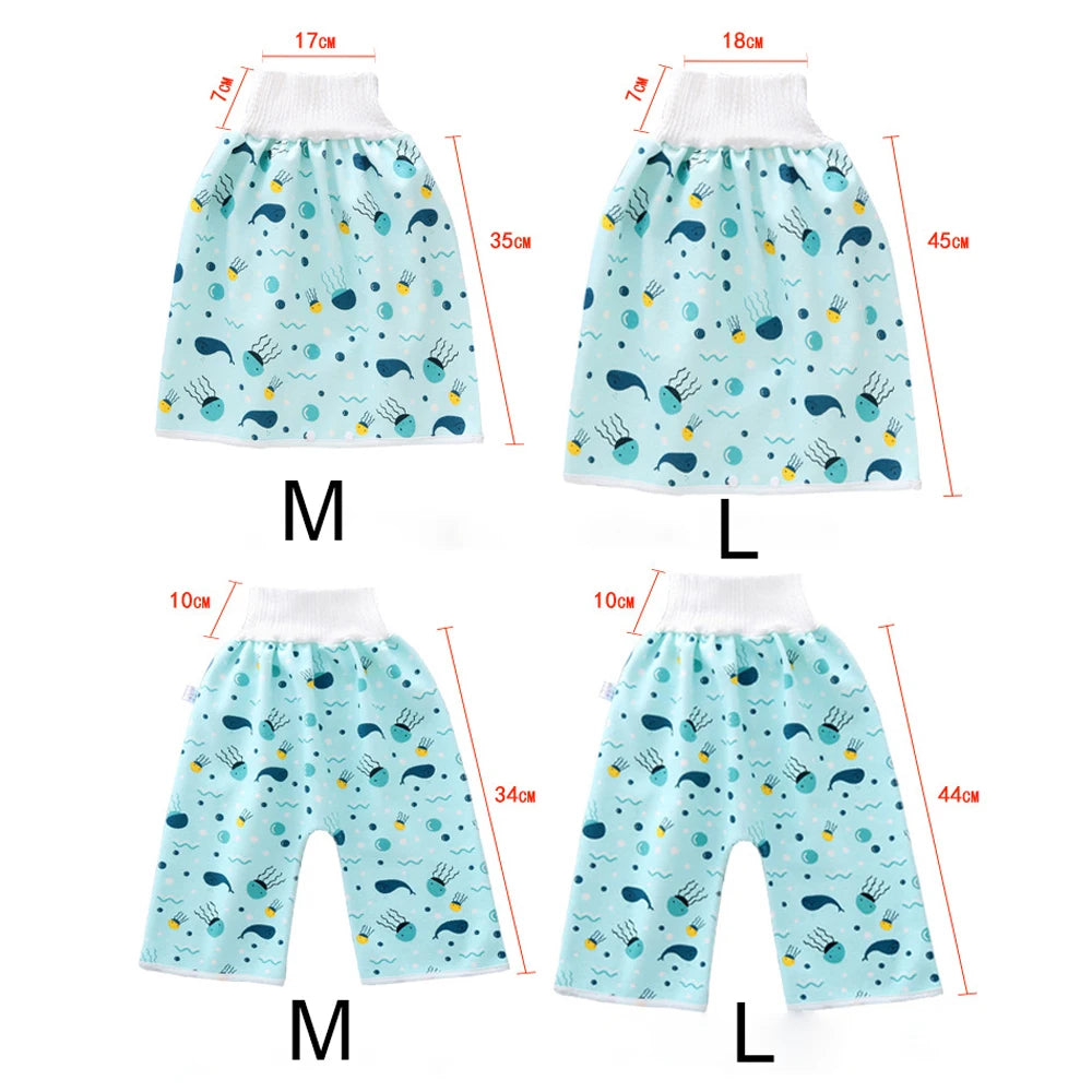 Kids Sleeping Bed Cotton Waterproof Wave Cherry Nappy Shorts Infant Training Pants