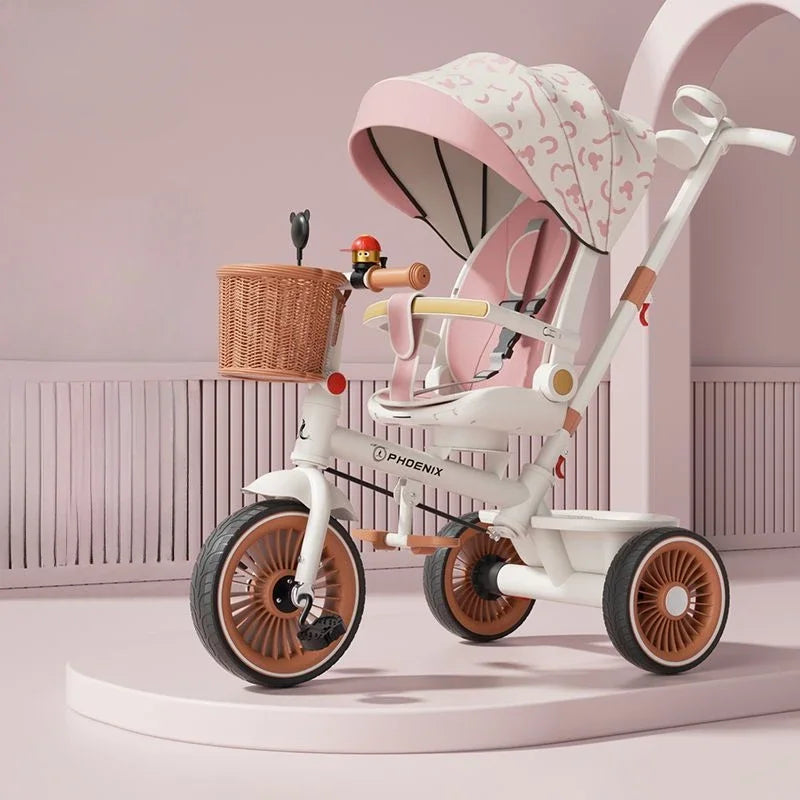 Hand-pushed children's tricycle three-wheeled baby stroller Lightweight