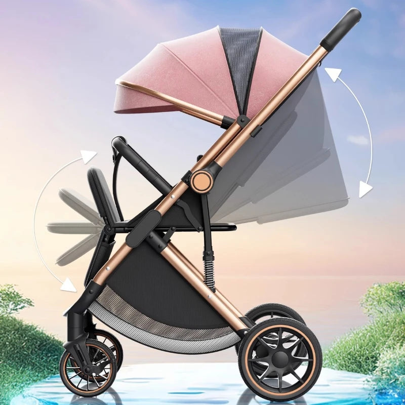 2025 New Baby Stroller Can Sit or Lie Down, Light and Foldable High-view