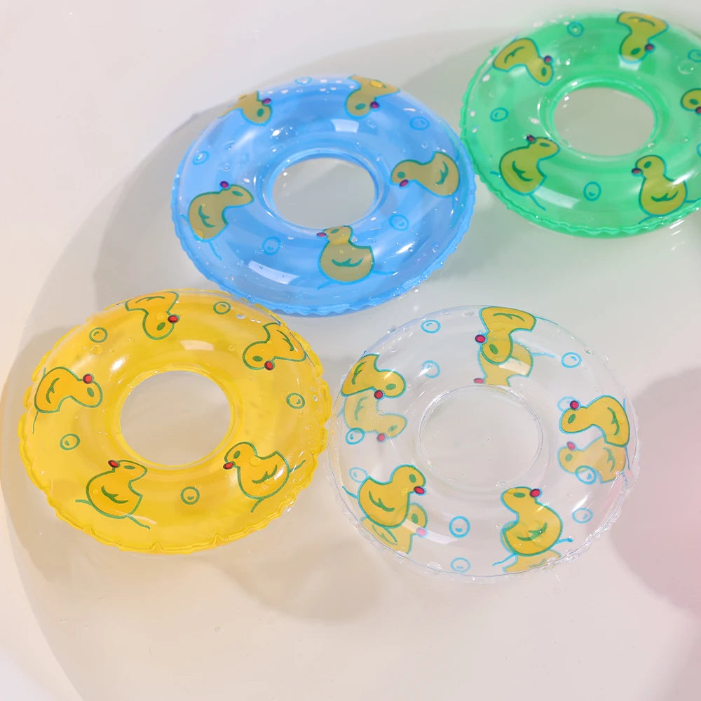 Kids Mini Swim Ring Summer Fun Swimming Pool Float Ring Toys for Rubber Ducks Dolls Floating Bath Toy
