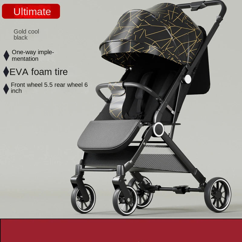 Two-way Baby Stroller can Sit or Lie Down Newborn Baby Stroller Simple Folding