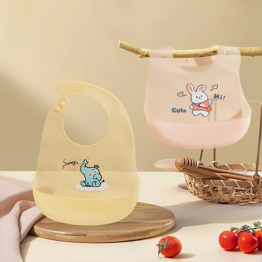 Baby Silicone Bib For Summer Waterproof Feeding Bib For Children Lightweight