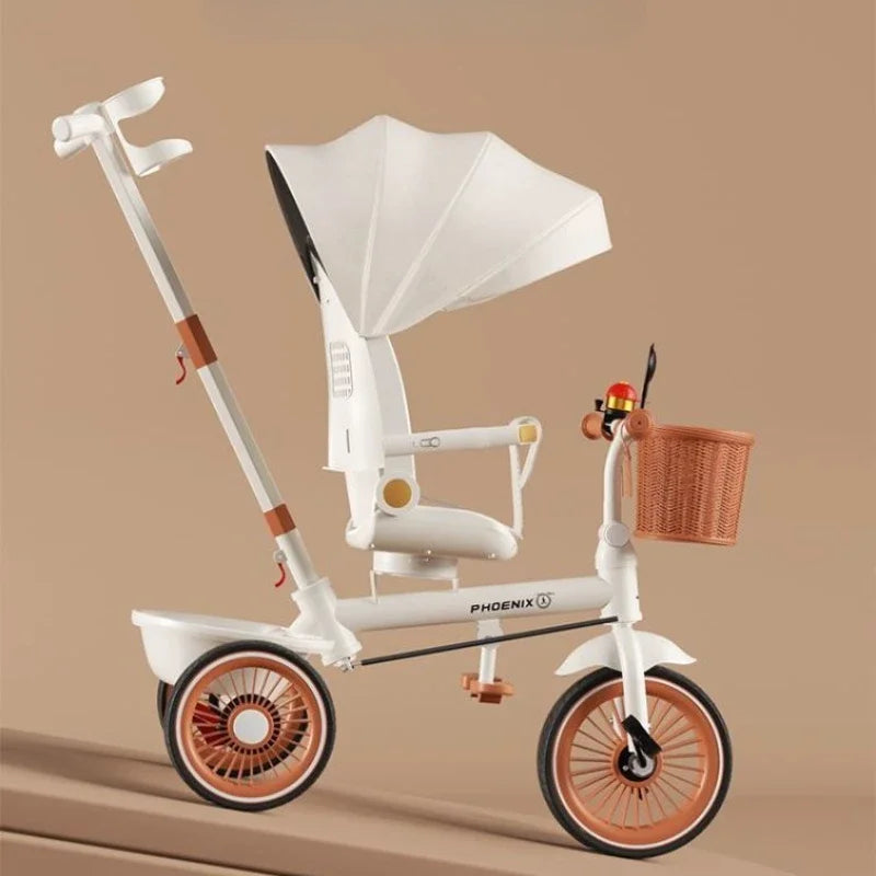 Hand-pushed children's tricycle three-wheeled baby stroller Lightweight