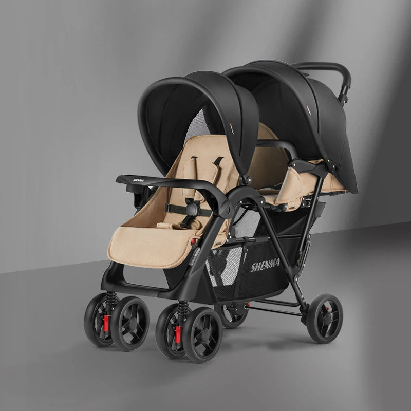 Lightweight Twin Baby Stroller The Baby Stroller Can Sit or Lie Down Collapsible