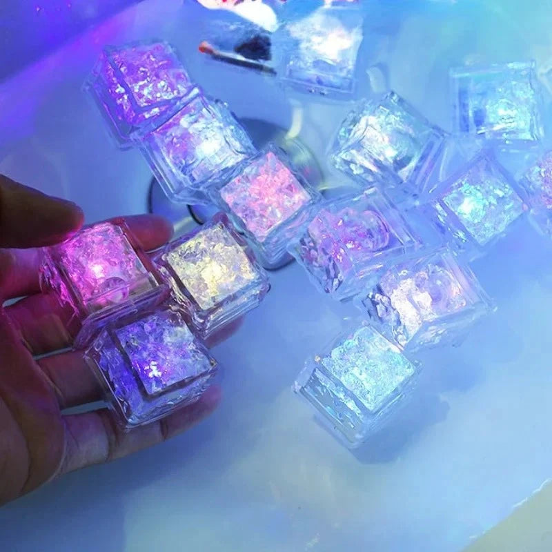 6/12PCS Baby Bath Bathtub LED Light Up Toys Colorful Waterproof Glowing Ice Cube for Bathtub Swimming