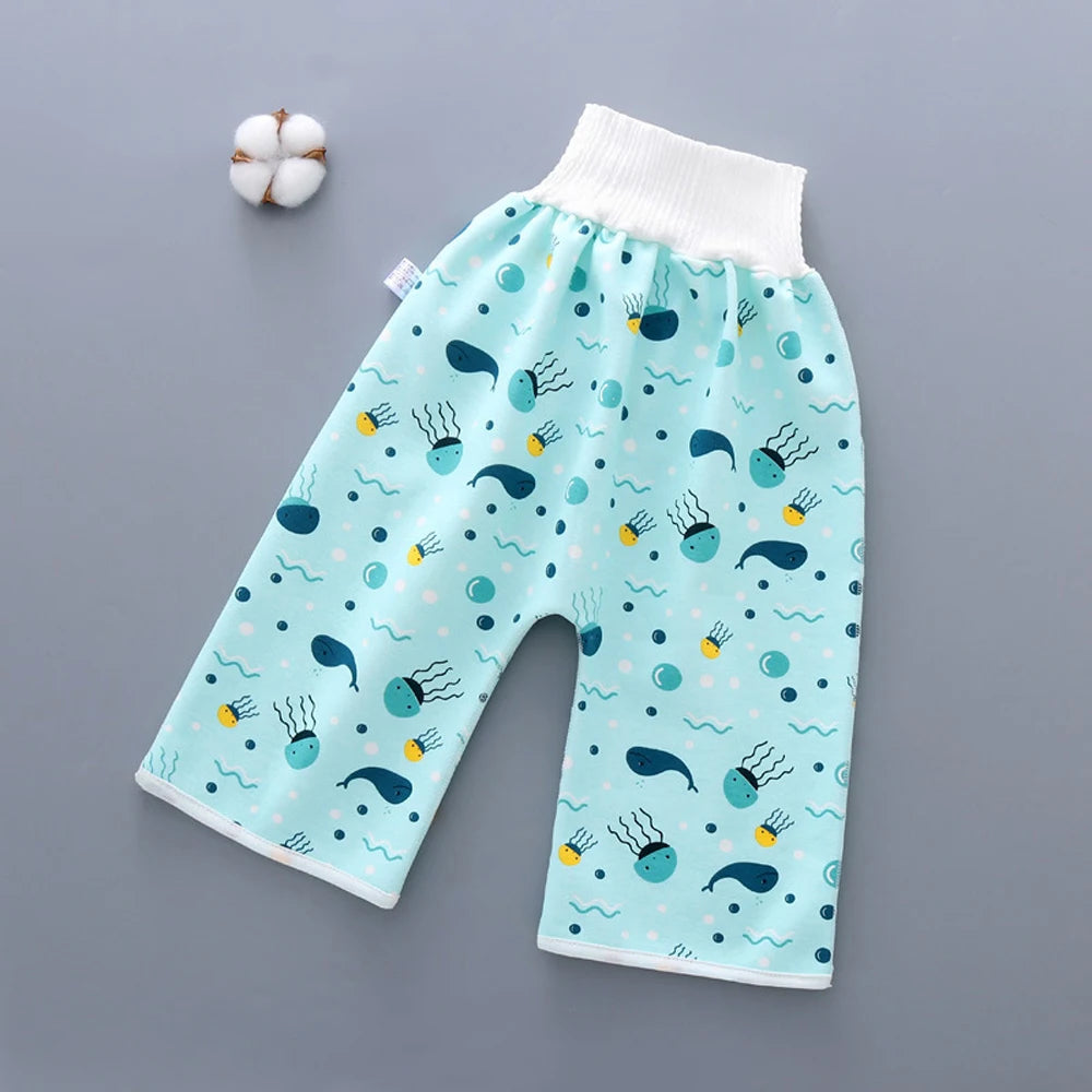Kids Sleeping Bed Cotton Waterproof Wave Cherry Nappy Shorts Infant Training Pants