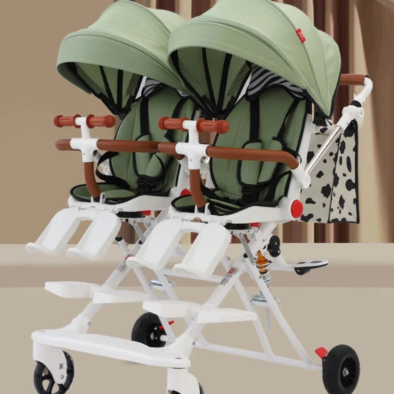 ‌Side-by-Side Twin Baby Jogger Stroller,Dual Reclining Seats Pushchair