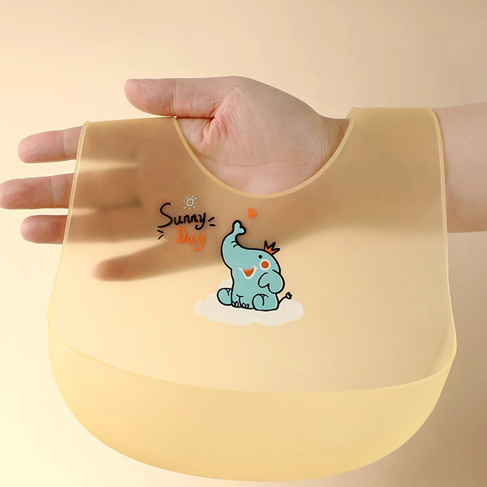 Baby Silicone Bib For Summer Waterproof Feeding Bib For Children Lightweight