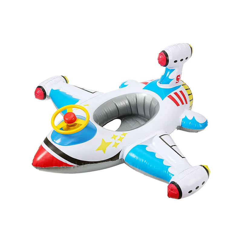 Baby Swim Ring Inflatable Toy Aircraft Shape Swimming Circle Seat Float Swimming Pool Beach Summer